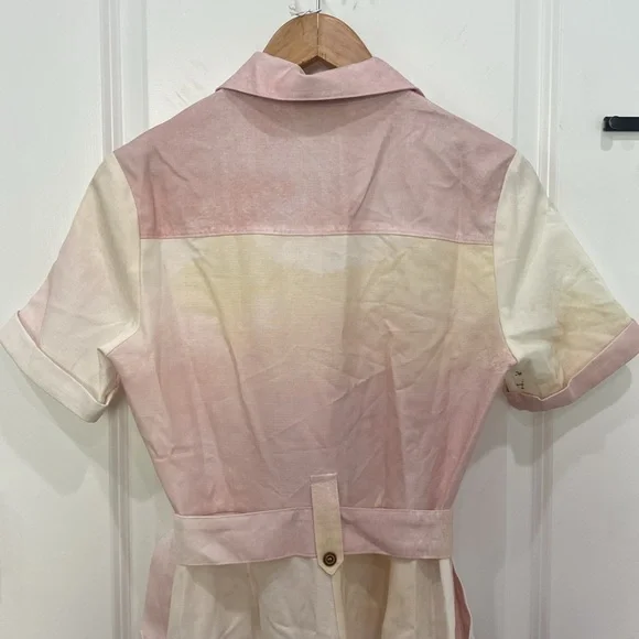 House of Maguie Tropical Mode Palm Print Utility Pockets Flared TrousersJumpsuit - Picture 12 of 17